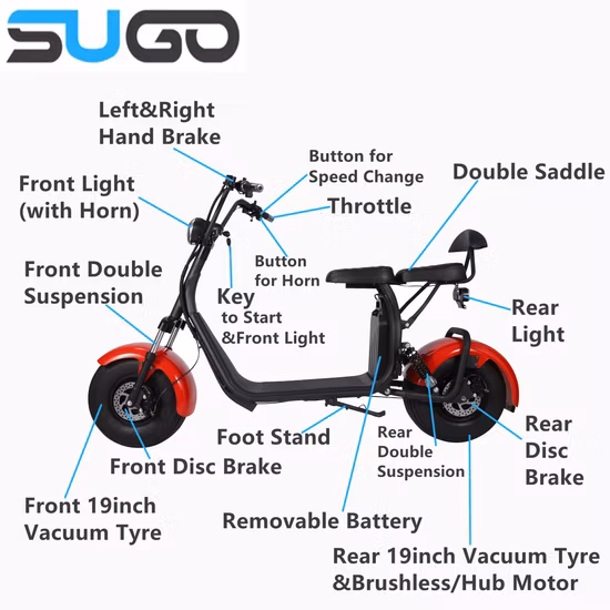 Newest Citycoco Electrical Motorcycle Adult Electric Scooter 2000W Electric Motorcycle